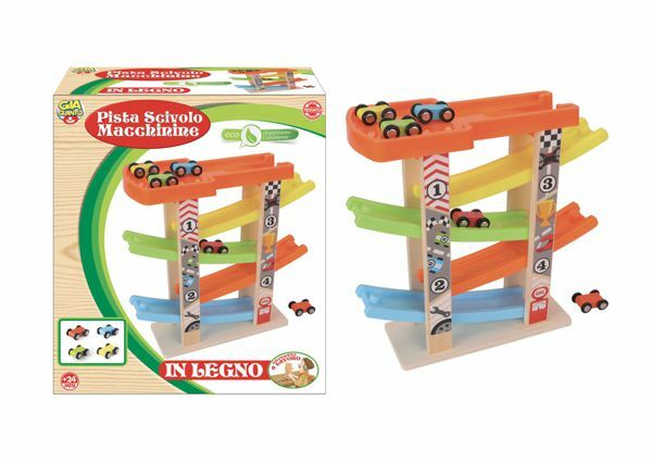 Pista Scivolo Macchinine In Legno Giocattolo Gioco Bambini sar