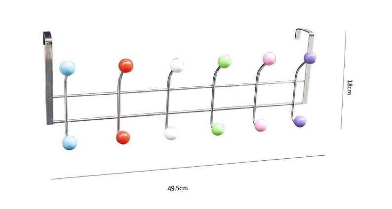 Appendiabiti Da Porta Metallo Sfere Palline Colorate 12 Posti Ganci Giacche dfh