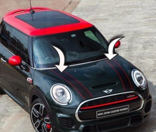 MINI F55 F56 F57 JCW GENUINE HOOD BONNET STRIPE BLACK WITH