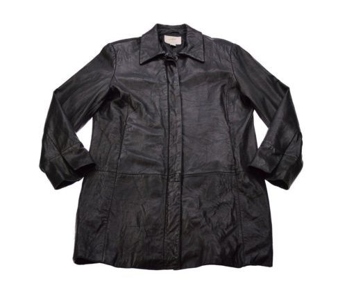 Vintage Jacqueline Ferrar Women Med Black Leather Trench Vintage Jacqueline Ferrar Women Med Black Leather Trench