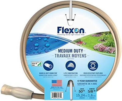 Flexon FAW58150CN Medium Duty Garden Hose, 150ft, Brown