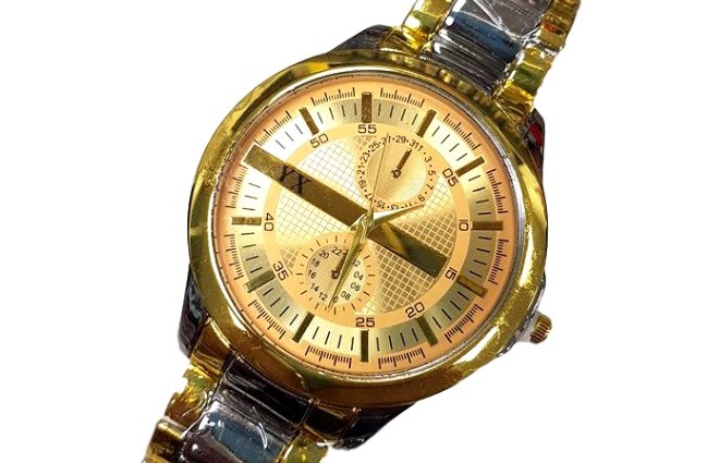 Orologio Polso Uomo YK Analogico Quarzo Moderno Colore Oro Quad Dorato lac