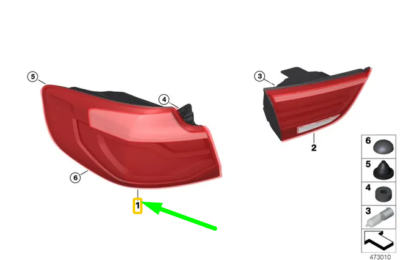 BMW 3 Gran Turismo F34 Rear Right Outer Taillight 63219448190 NEW  