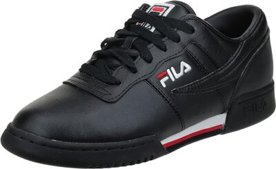 Fila Sport Black Shoes Men Comfort Casual Soft Leather Original Fitness Size 13