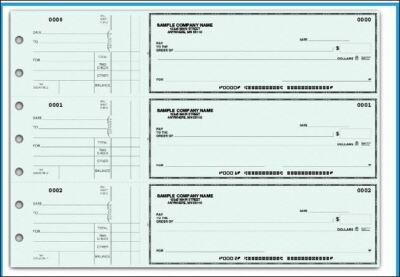 3-On-A-Page Business Checks with Side Stub 5 Colors with Free Logo 250 ct. *NEW*