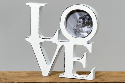 Bilderrahmen LOVE weiss Shabby Stil Holz Buchstaben