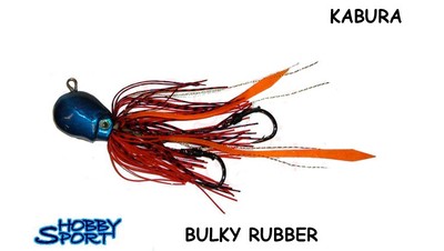 KABURA BULKY RUBBER TESTA BLU  80 GR - SKIRT ROSSO PESCA MARE BARCA PAGELLI