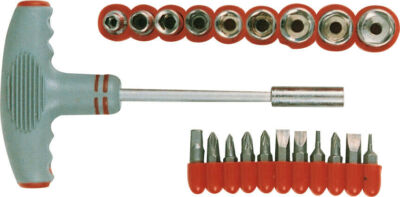 SET CACCIAVITE A T GIRAVITE CON 9 BUSSOLE BUSSOLA E 11 INSERTI BIT BITS