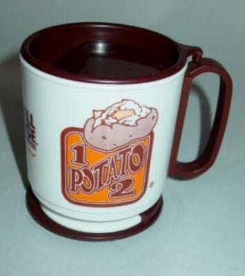 Whirley Plastic Maxwell House 1 Potato 2 Coffee Travel Cup Mug w/Lid 8 Oz Base