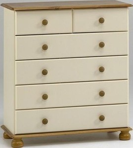 Steens Richmond 4 2 6 Drawer Chest Of Drawers In Cream Mdf Pine