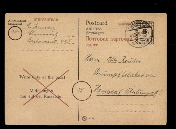 P 896, Fremdentwertung Chemnitz 4.12.1945 - 10968635