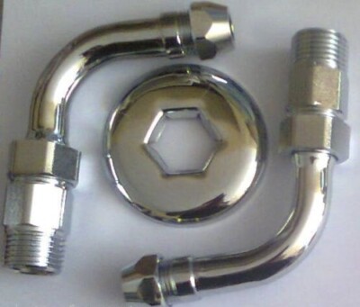 2 Curvette sottolavabo 90 °  1/2 " x 10  complete di rosetta curvetta lavabo