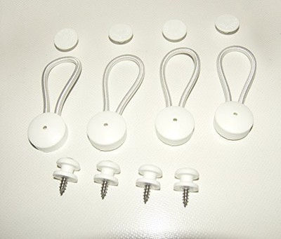 Stayput Bungee / Shock Cord Fastener's White With White Surface Attachment 4 Pcs