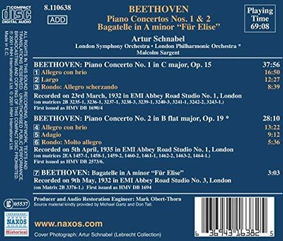 Beethoven Piano Concerto Nos. 1  2 Bagatelle in A minor Fr Elise