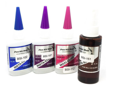 BSI BOB SMITH INDUSTRIES 4 PACK 102 107 112 151 THIN MED THICK CA GLUE +ACTIVATO
