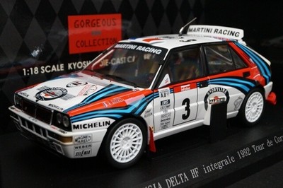 1:18 Kyosho K08342B Lancia Delta HF Integrale Tour de Corse 1992 3 model cars