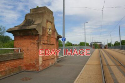PHOTO  NW PARAPET OF WILFORD BRIDGE AND TRAM TRACKS