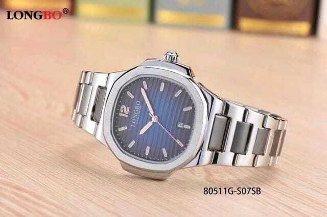 Orologio Polso LongBo 80511g Uomo Quarzo Data Elegante Silver Blu lac