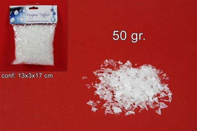 Confezione Sacchetto Neve Artificiale da 50g Decorazioni Natalizie Natale dfh