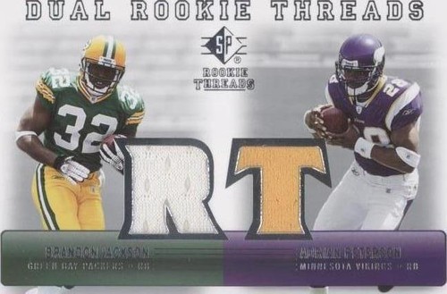 2007 SP Rookie Threads Adrian Peterson Brandon Jackson #DRT-PJ