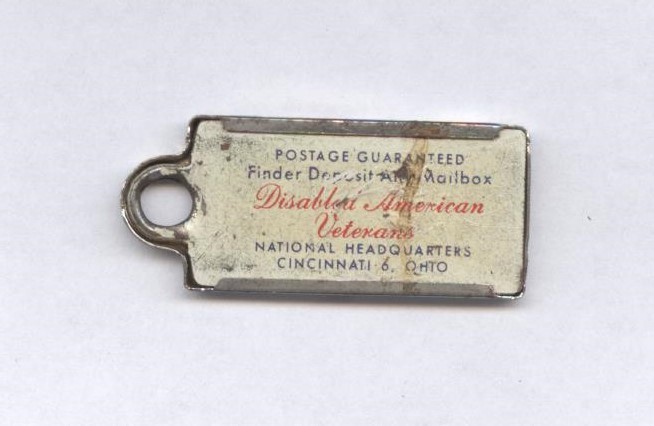 1954 Illinois  Disabled American Veterans Mini License Plate Key Tag