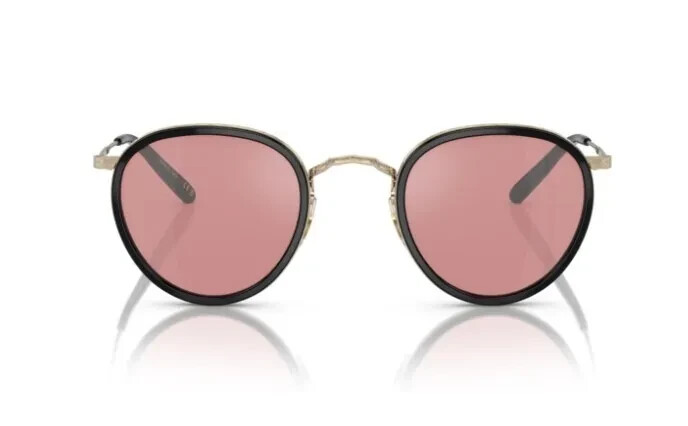 Pre-owned Oliver Peoples Ov1104s Mp-2 Sun 51453e Black-gold/magenta Round Men's Sunglasses In Purple
