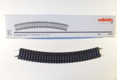 H0 K-Gleis 10 x gebogenes Gleis 30°