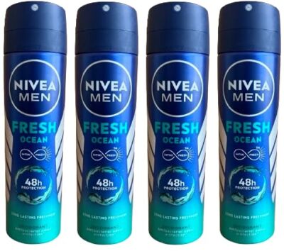 Nivea Men Fresh Ocean Deodorant, 48 Hr Protection, 150 Ml (93 g), Value Bundl...