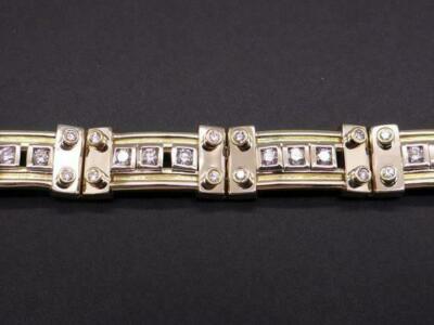 Pre-owned Nsg 0.4cts Round Cubic Zirconia Men's Statement Bracelet 925 Silver Free Stud 8" In White