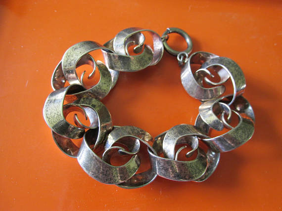 Vermeil NAPIER Ringlet BRACELET Marked Sterling 8 1/2