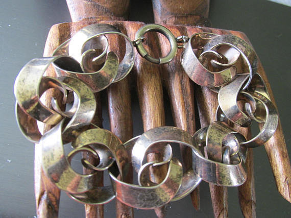 Vermeil NAPIER Ringlet BRACELET Marked Sterling 8 1/2