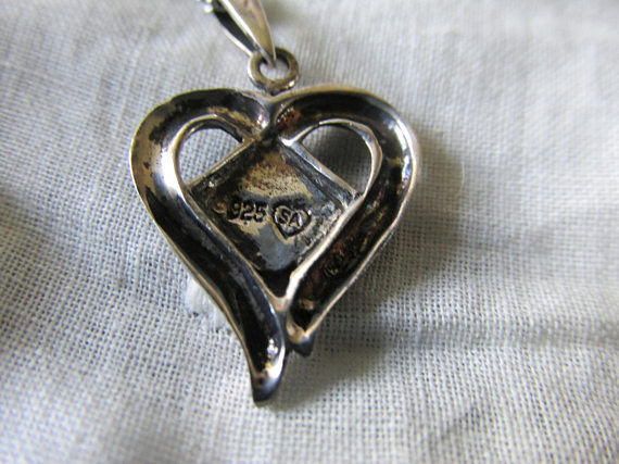 STERLING MARCASITE HEART Pendant & 20