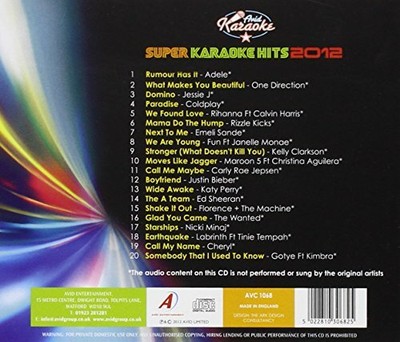 Super Karaoke Hits 2012 Audio CD only