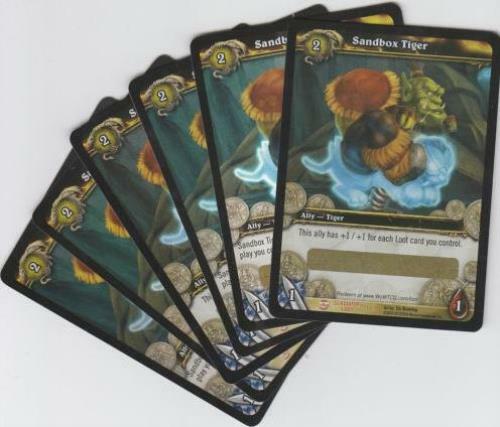 World of Warcraft TCG Sandbox Tiger Unscratched Loot Card Lot of 6