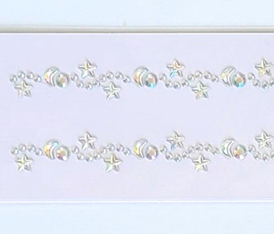 Iridescent MOON & STAR Rhinestone Gem Stickers Adhesive strips The Paper Studio