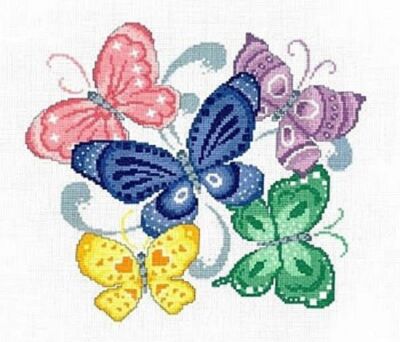 Imaginating Counted Cross Stitch Kit Spring Butterflies - NEW