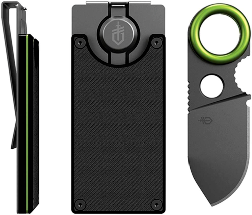 NEW Gerber Fixed Blade Concealed Pocket Knife Money Clip Credit Card Wallet G10