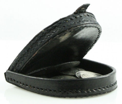 New Leather Coin Change Purse Black Mens Horseshoe Front Pocket Holder Wallet *#