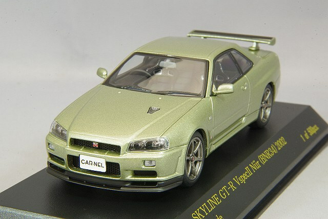 新品 1/43 ホットウィール 日産 R34 スカイライン GTR グリーン Hot Wheels 1:43 Nissan GT-R R34 V-spec II Nur with Nismo