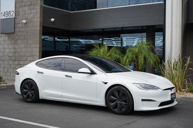 2022 Tesla Model S, Pearl White Multi-coat With 8199 Miles Available