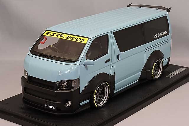 IG2802 1/18 T・S・D WORKS HIACE Matte Gray IG2802 T・S・D WORKS HIACE Matte Gray With Roof Rack