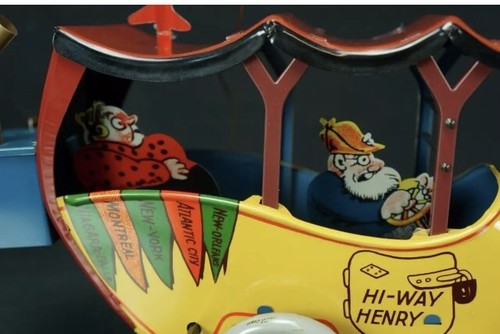 MIKES TOY HOUSE MTN REPRODUCTION TIN WIND UP HI-WAY HENRY TOY CAR BOXED