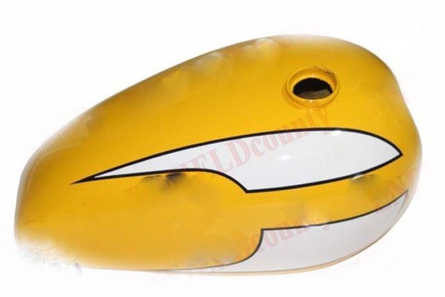 Fits Triumph T140 Petrol Gas Fuel Tank Yellow Cream White Painted Repro  