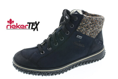 Rieker Lace-up Boots Winter Shoes Blue TEX Z4243