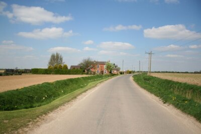Photo 6x4 Pear Tree Farm Leverton/TF3947 Looking north along Lowfields R c2007