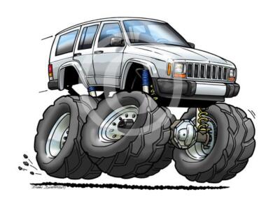 Cherokee XJ 4x4 Replica Off Road Cartoon T-Shirt #0608 jeep