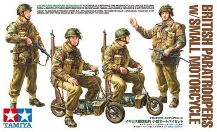 1/35 British Paratroopers with small motorcycle Tamiya 35337 Plastic Model kit