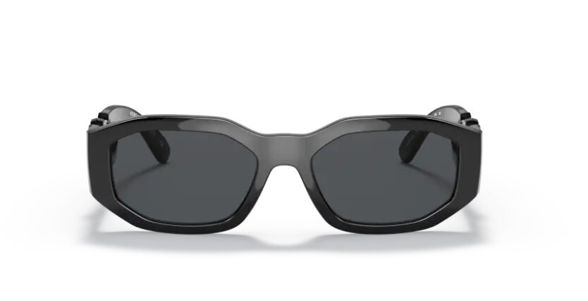 Pre-owned Versace 0ve4361 536087 - Black / Dark Grey Square Men's Sunglasses In Gray