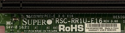 Revision 3.60* Supermicro RSC-RR1U-E16 Riser Card 1U PCI-E to PCI-E(x16)