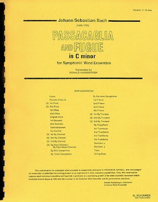 Passacaglia and Fugue in C Minor G. Schirmer Band/Orchestra